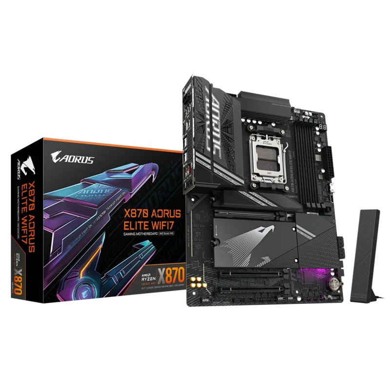 Gigabyte X870 AORUS ELITE WIFI7 AMD AM5 ATX Motherboard 4x DDR5~256GB,3x PCIe x16, 4x M.2, 4x SATA 6, 4x USB 3.2, 4x USB2.0, 2x USB-C