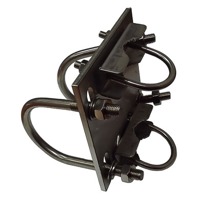 ZCG Dual Right Angle Clamp Bracket, Stainless Steel, 40-75mm Pole, 32-50mm Ancillary