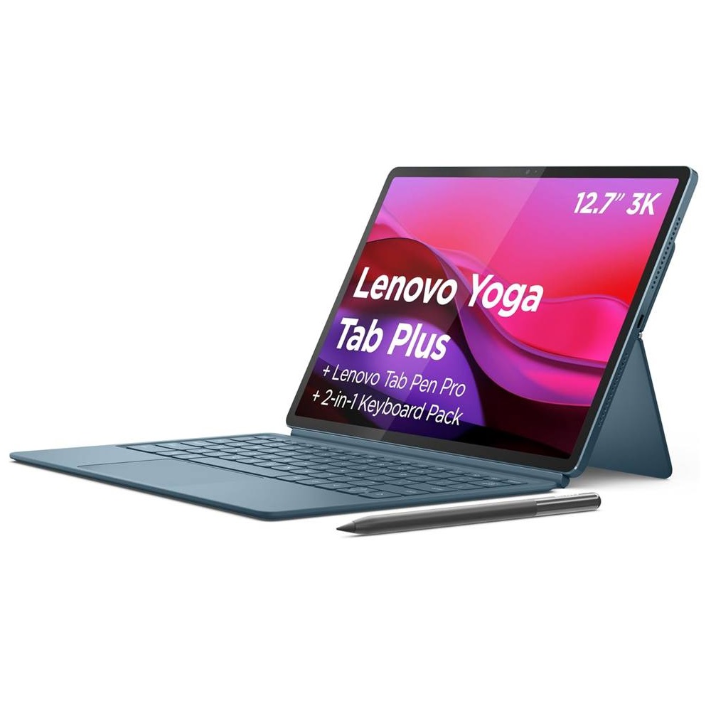 Lenovo Yoga Tab Plus (12.7') Wi-Fi 16GB/512GB Tablet w/ Keyboard & Pen - Tidal Teal(ZAEG0045AU)*AU STOCK*,AI, 3K, 13MP/13MP,Android,10200mAh,1 Year Wa