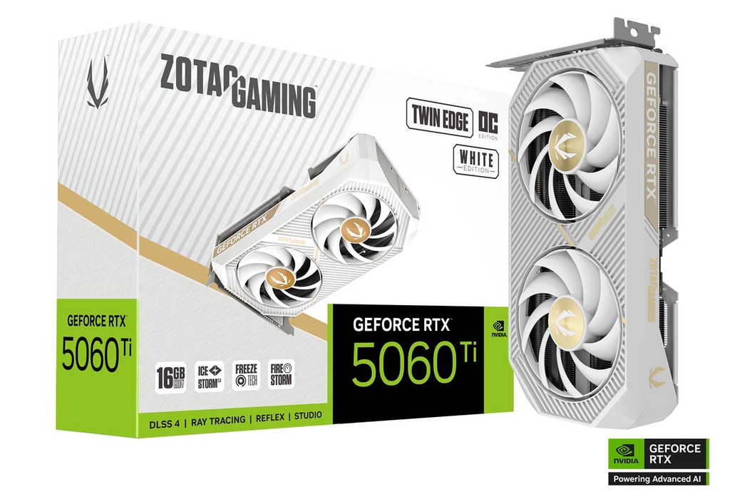 16GB ZOTAC RTX 5060Ti TWIN EDGE OC WHITE EDITION GPU